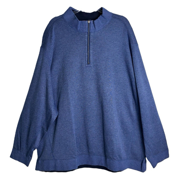 NWT Tommy Bahama Men’s Flip Coast‎ 1/2 Zip Blue Reversible Pullover Sweater 3XLB - Picture 1 of 6